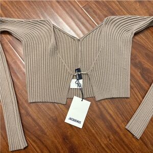 jacquemus la maille pralu cropped cardigan